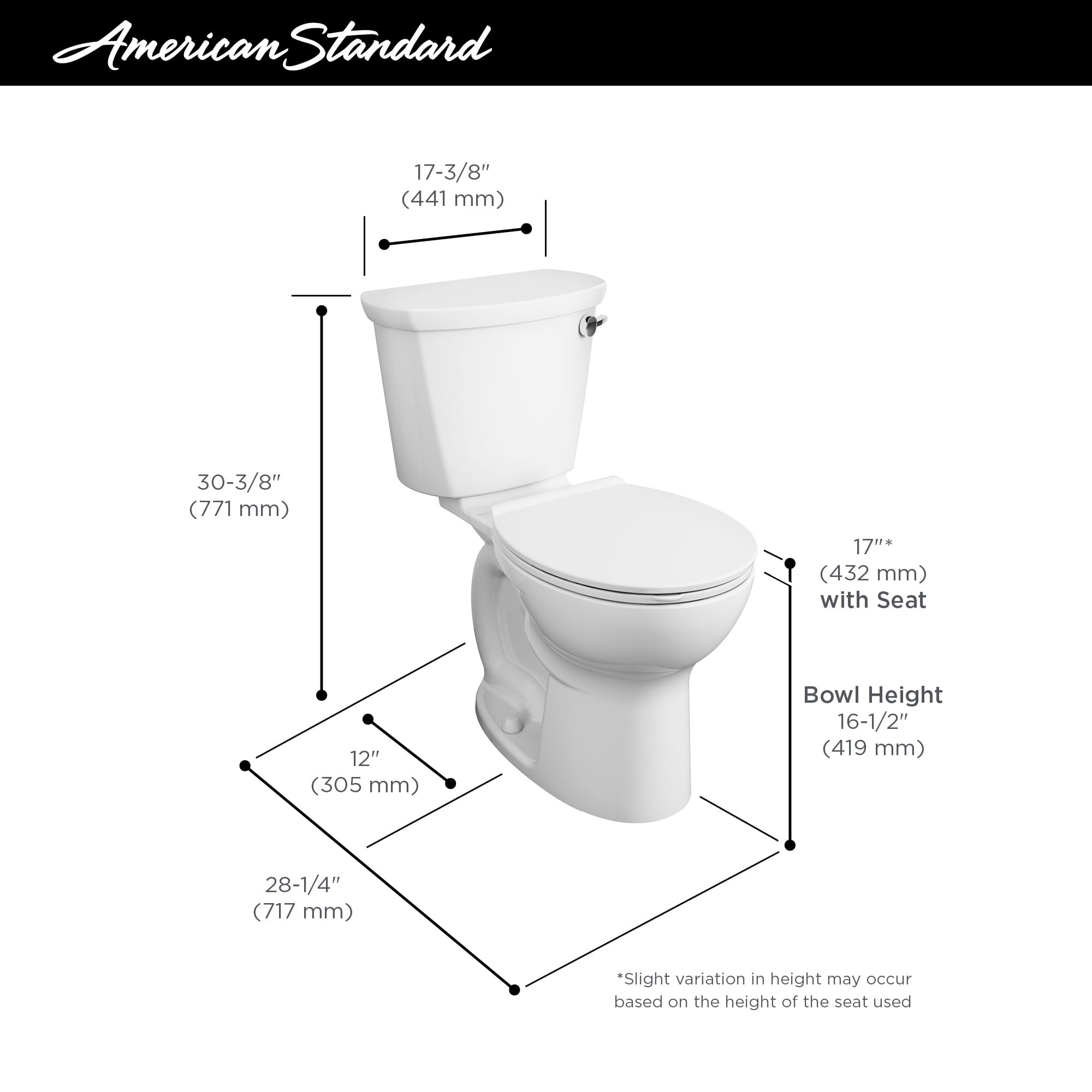 Cadet® PRO TwoPiece 1.6 gpf/6.0 Lpf Chair Height Round Front Right